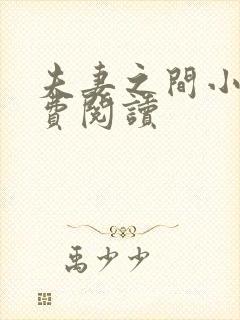 夫妻之间小说免费阅读