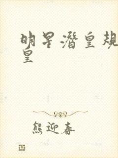 明星潜皇规则之皇封面