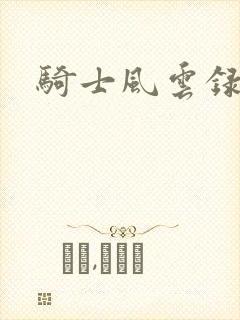 骑士风云录封面