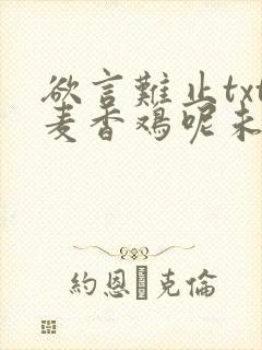 欲言难止txt麦香鸡呢未删减