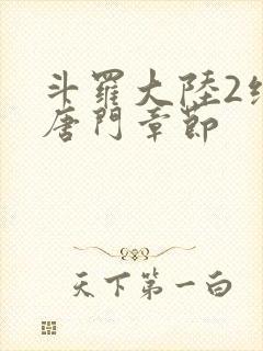 斗罗大陆2绝世唐门章节封面