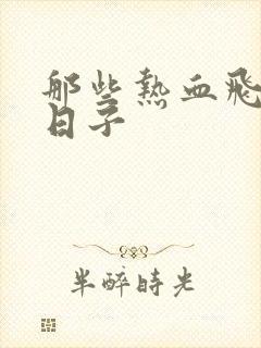 那些热血飞扬的日子