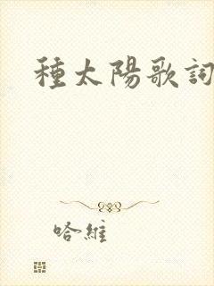 种太阳歌词