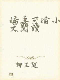 娇妻可瑜小说全文阅读