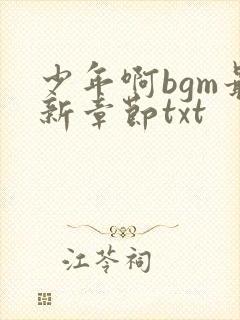 少年啊bgm最新章节txt