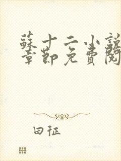 苏十二小说最新章节免费阅读全文封面