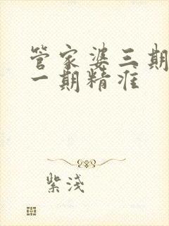 管家婆三期必开一期精准