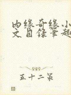 内缘奇缘小说全文目录笔趣阁