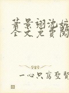 萧景翊沈婉小说全文免费阅读