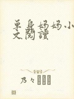 单身妈妈小说全文阅读封面