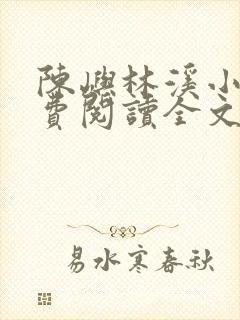 陈屿林溪小说免费阅读全文最新章节