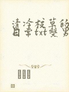 清冷校草的抹布日常txt双男主