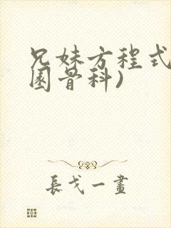 兄妹方程式(校园骨科)封面