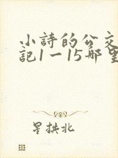 小诗的公交车日记1一15哪里能看