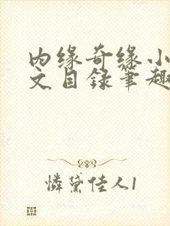 内缘奇缘小说全文目录笔趣阁封面