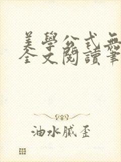 美学公式无删减全文阅读笔趣阁封面