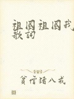 祖国祖国我爱你歌词封面