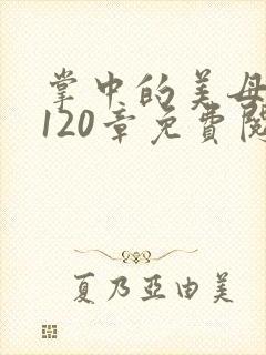 掌中的美母版主120章免费阅读封面