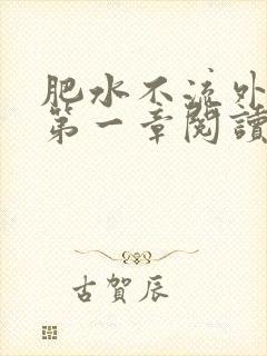 肥水不流外人田第一章阅读封面