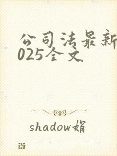 公司法最新版2025全文