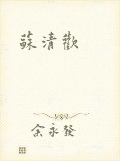 苏清欢封面