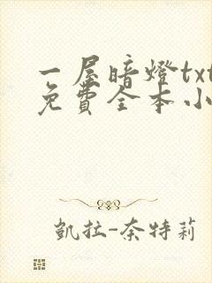 一屋暗灯txt免费全本小说电子书