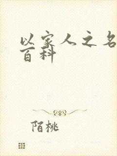 以家人之名百度百科封面