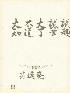 大不大试试不就知道了笔趣阁