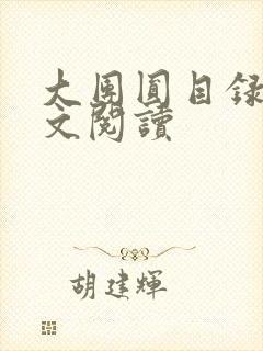 大团圆目录及全文阅读封面