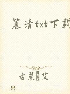 篡清txt下载