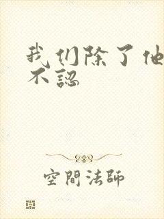 我们除了他谁都不认