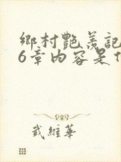 乡村艳羡记第16章内容是什么封面