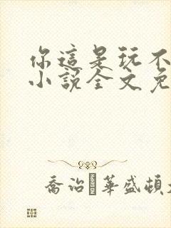 你这是玩不起呀小说全文免费阅读封面