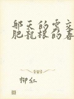 那天的云交雨合肥龙根的春天