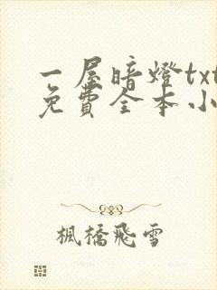 一屋暗灯txt免费全本小说电子书