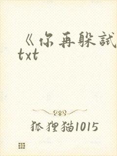 《你再躲试试》txt封面