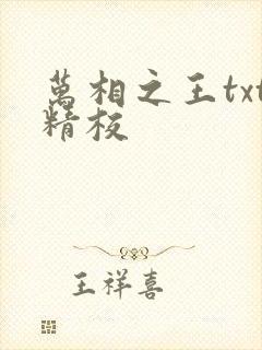 万相之王txt精校封面