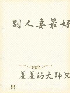 别人妻最好玩封面