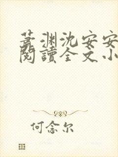 萧渊沈安安免费阅读全文小说