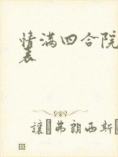 情满四合院演员表