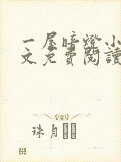 一屋暗灯小说全文免费阅读封面