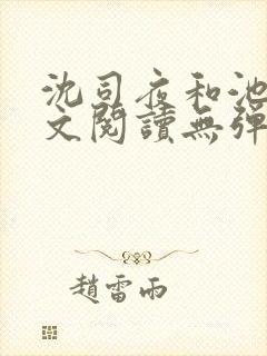 沈司夜和池茵全文阅读无弹窗笔趣阁