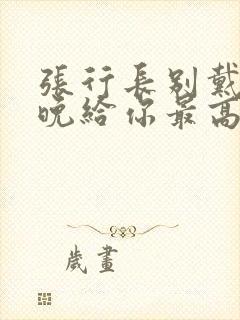 张行长别戴了今晚给你最高的待遇封面