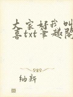 大家好我叫林小喜txt笔趣阁封面