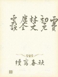 云尘林初雨的小说全文免费阅读下载