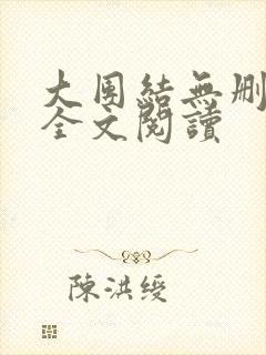 大团结无删减版全文阅读封面