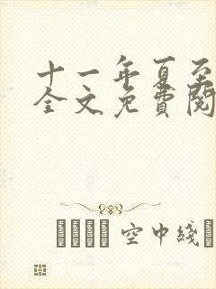 十一年夏至小说全文免费阅读封面