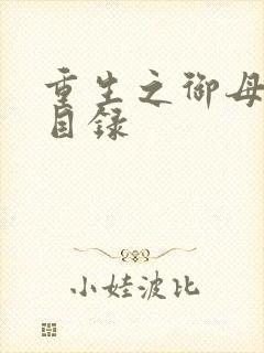 重生之御母双修目录