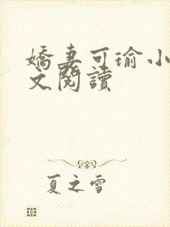 娇妻可瑜小说全文阅读