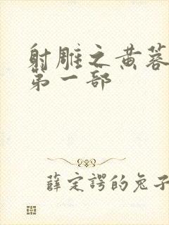 射雕之黄蓉新传第一部封面